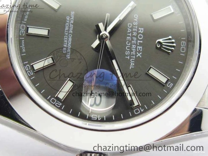 MiroTime 0204 DateJust Smooth Bezel SS Noob 1:1 Best Edition Gray Sticks Dial On Jubilee Bracelet A Packable 3505